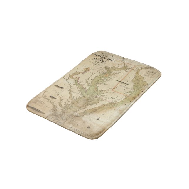 Tapete De Banheiro Uma carta do Chesapeake e das baías de Delaware (Angulado)