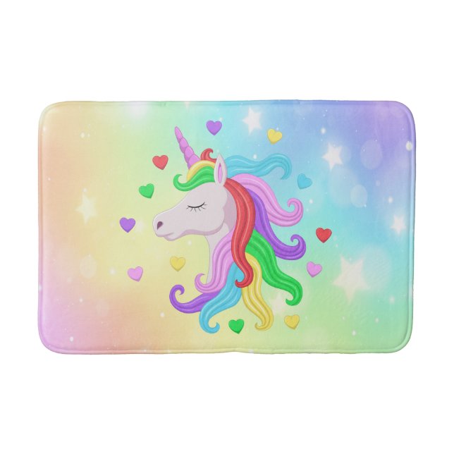 Tapete De Banheiro Unicorn Pony Rainbow Stars Pastel Girly Magical (Frente)