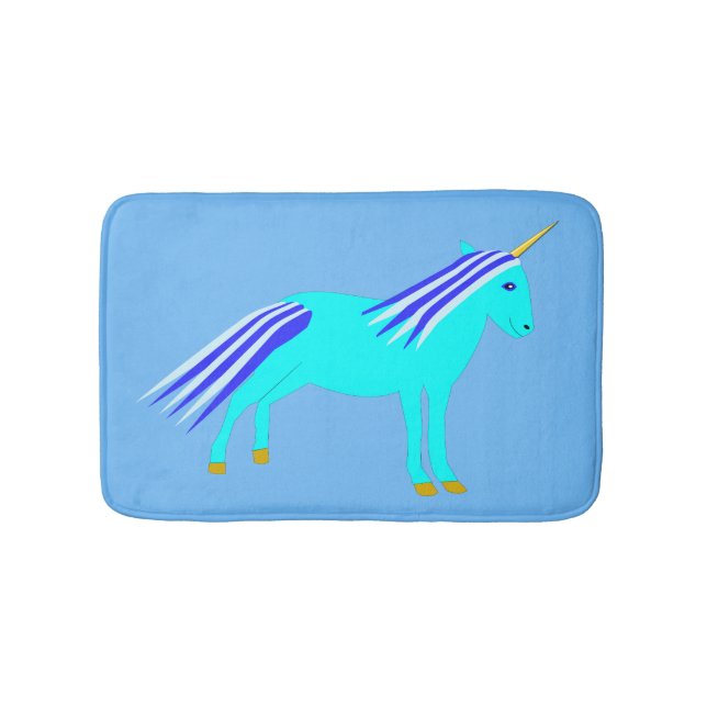 Tapete De Banheiro Unicórnio Bebezinho Azul (frente)