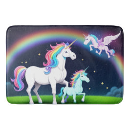 Tapete De Banheiro Unicórnios com magia