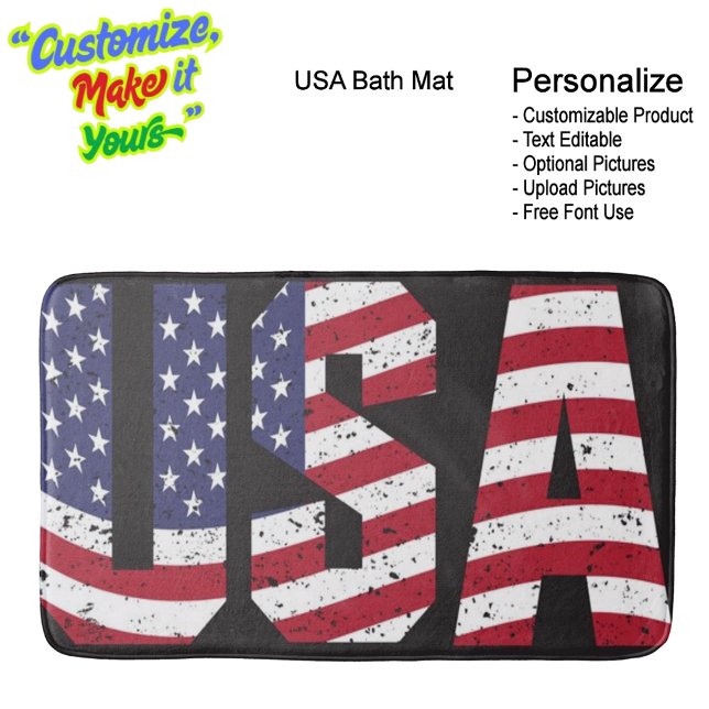 Tapete De Banheiro United States of America Flag Bath Mat (United States of America Flag Bath Mat.)