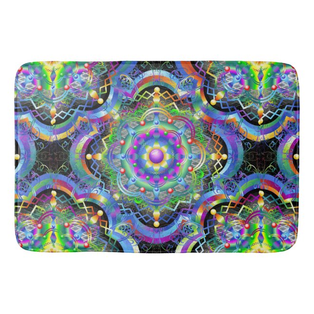 Tapete De Banheiro Universo Mandala Cores Psicodélicas (Frente)