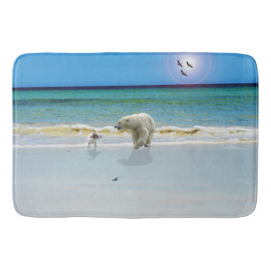Tapete De Banheiro Urso Polar Conhece Jack Russell, Bathmat De Espuma