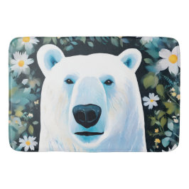 Tapete De Banheiro Urso Polar Floral