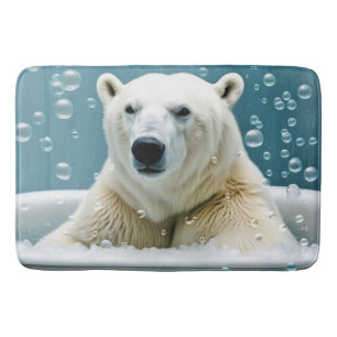 Tapete De Banheiro Urso Polar Na Banheira De Bolhas
