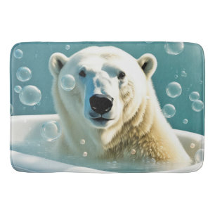 Tapete De Banheiro Urso Polar Na Banheira De Bolhas
