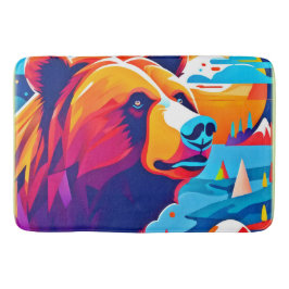 Tapete De Banheiro Urso Vibrante, Cena Ligada