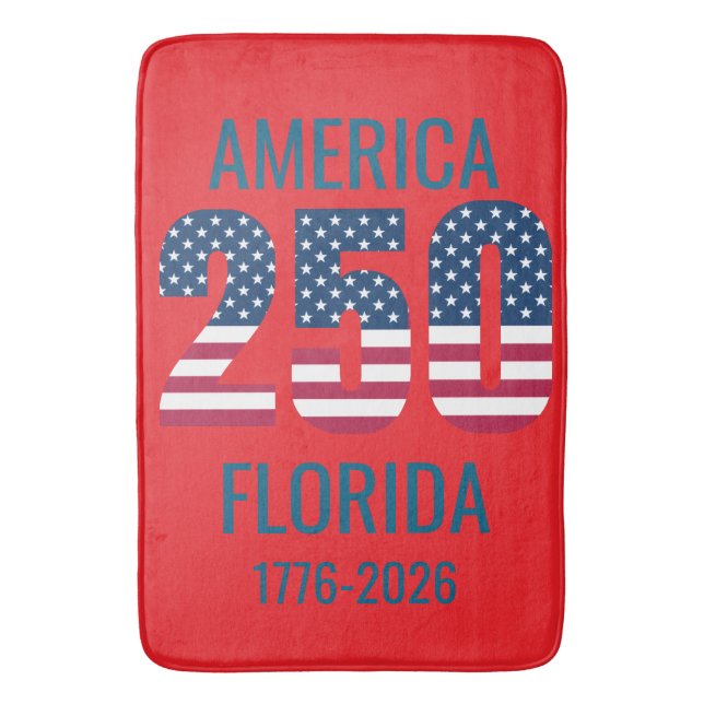 Tapete De Banheiro USA 250th Anniversary Florida  (Frente Vertical)