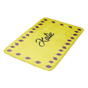 Tapete De Banheiro Uvas roxas personalizadas amarelas