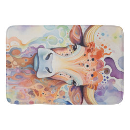 Tapete De Banheiro Vaca em Aquarela Bubbly Soft
