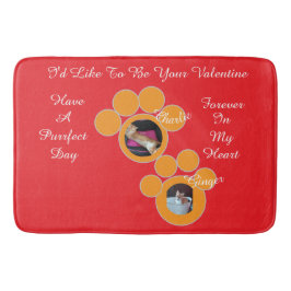Tapete De Banheiro Valentine's Cat Pawprint Humor Cat Photo