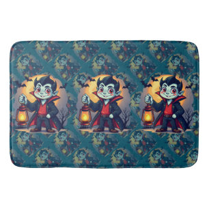 Tapete De Banheiro Vampiro bonito com Lanterna Kawaii Halloween