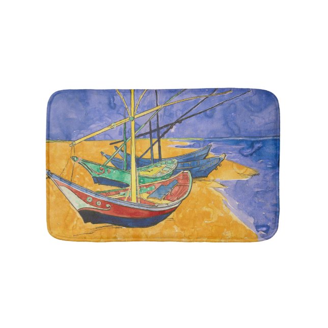 Tapete De Banheiro Van Gogh Boats Impressionism Beach (frente)