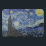 Tapete De Banheiro Van Gogh Starry Night<br><div class="desc">Starry Night, de Vincent Van Gogh, o óleo na canvas, 1889, é uma pintura paisagística de uma vasta rocha de estrelas brilhantes sobre uma paisagem de cidades distantes e colinas rolantes, com uma ascensão de ciprestes no primeiro plano como uma chama verde-escura. Van Gogh pintou sua estrelada obra-prima não da...</div>