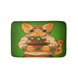 Tapete De Banheiro Vegan Gardener Cat