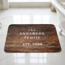 Velha Natureza Da Madeira Rústica Bath Mat