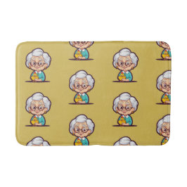 Tapete De Banheiro Velha senhora com frango