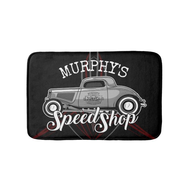 Tapete De Banheiro Velocidade de Rod quente Compra nome PERSONALIZADO (frente)