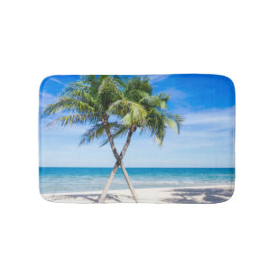 Tapete De Banheiro Verão de foto-paraíso da praia tropical com palm