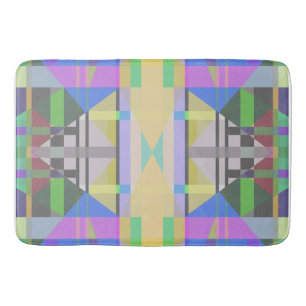 Tapete De Banheiro Verde Amarelo Azul Roxo Geométrico