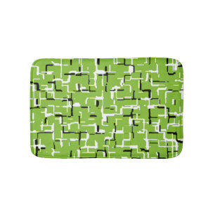 Tapete De Banheiro Verde/Branco/Preto Alegre Moderno
