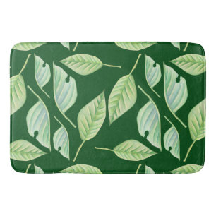 Tapete De Banheiro Verde Deixa Ilustração Personalizada Bath Mat