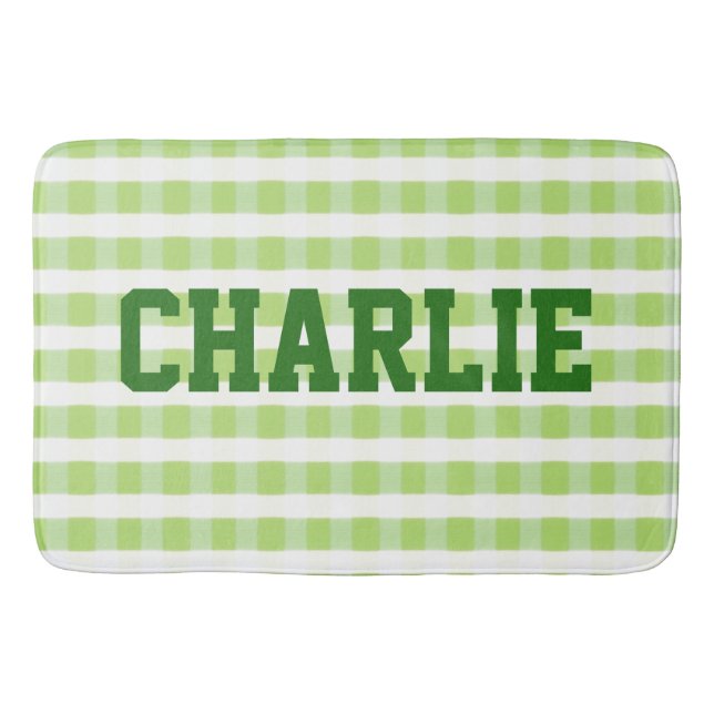 Tapete De Banheiro Verde E Branco Bonitos (Frente)