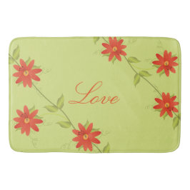 Tapete De Banheiro Verde limão e Laranja Flores