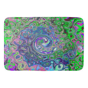 Tapete De Banheiro Verde limão marmoreado e Abstrato roxo