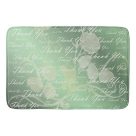 Tapete De Banheiro verde, ouro, prata, obrigado + você, flores, flora