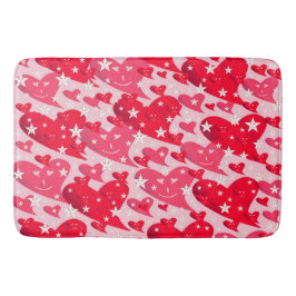 Tapete De Banheiro vermelho, coração, coração, risada, estrela, sorri