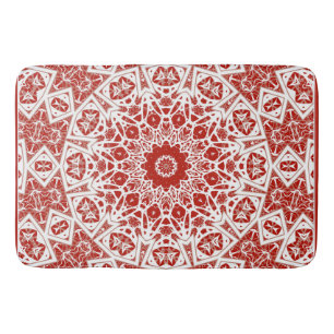 Tapete De Banheiro vermelho e branco, etnia bandana