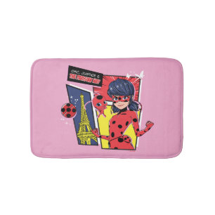 Tapete De Banheiro Via Parisiense de Ladybug em Quadrinhos Miraculoso