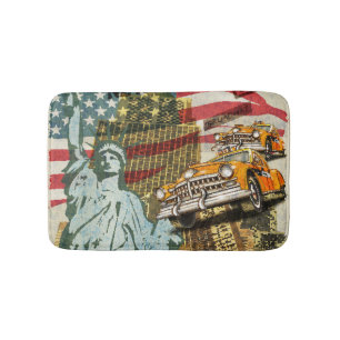 Tapete De Banheiro Viagens vintage de Nova Iorque.