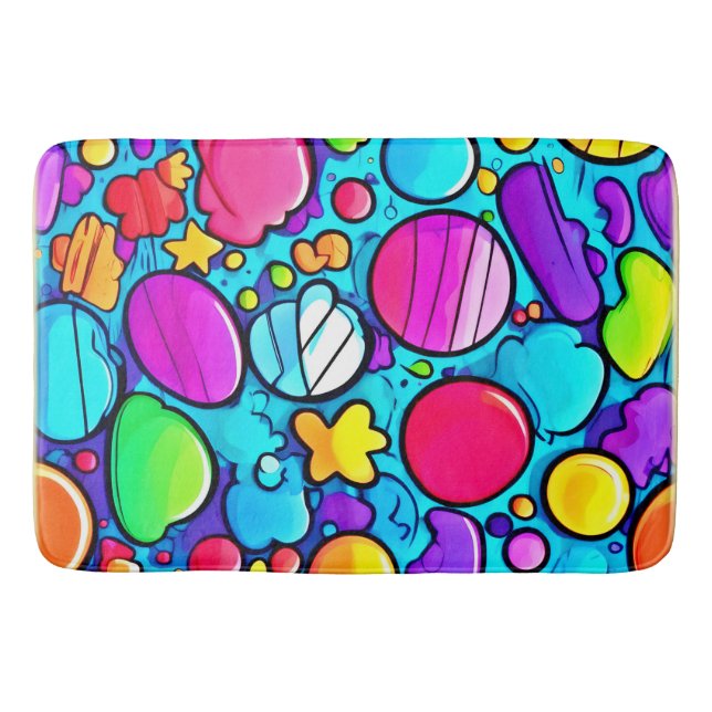 Tapete De Banheiro Vibrant Abstrato Candyland (Frente)