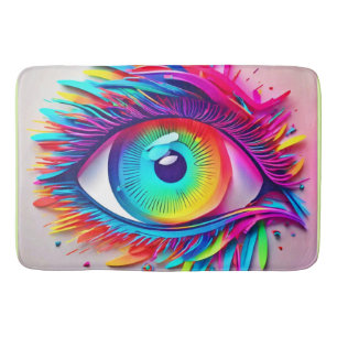 Tapete De Banheiro Vibrant Neon Eye Abstrato