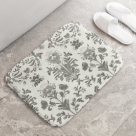 Tapete De Banheiro Victorian Damask Floral White Vintage