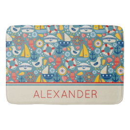 Tapete De Banheiro Vida do Mar Náutico Cinto Personalizada