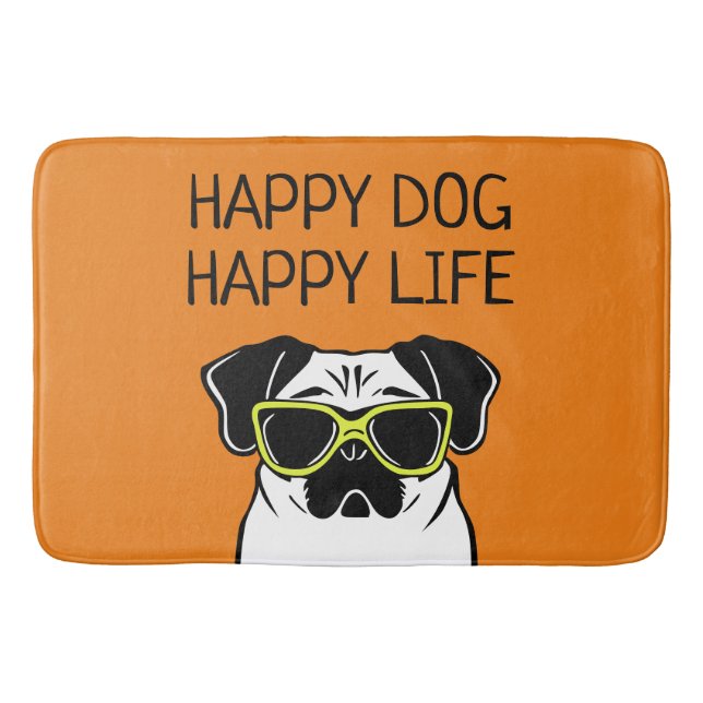 Tapete De Banheiro Vida feliz de cão (Frente)