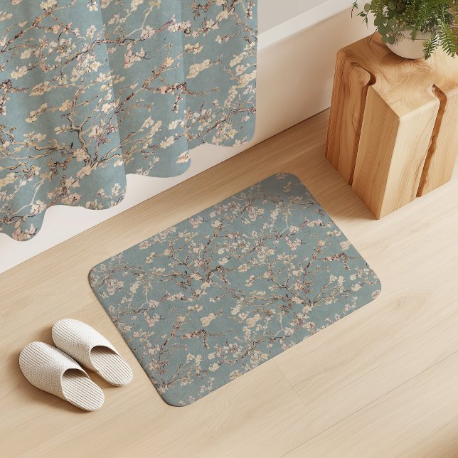 Tapete De Banheiro Vincent Van Gogh Almond Blossom on Mint Green (Criador carregado)