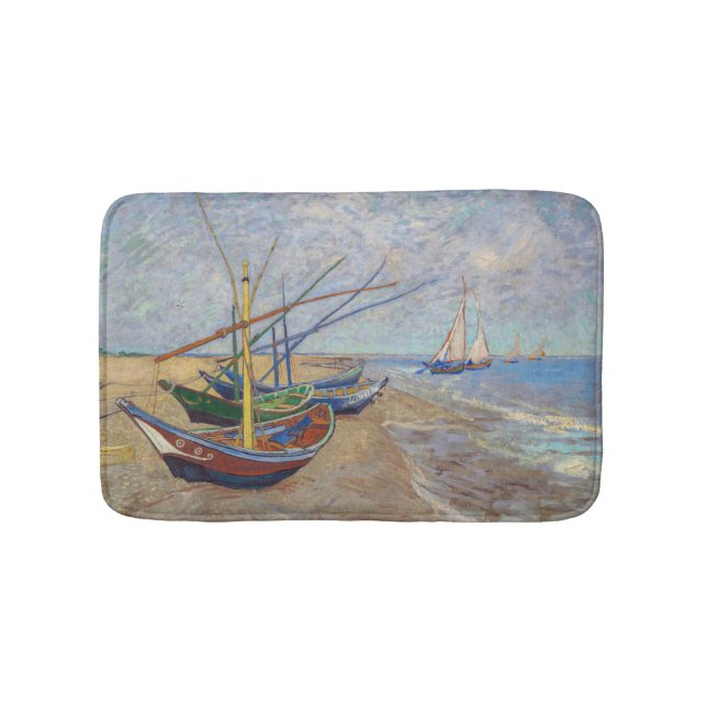 Tapete De Banheiro Vincent van Gogh - Barcos de Pesca na Praia (frente)