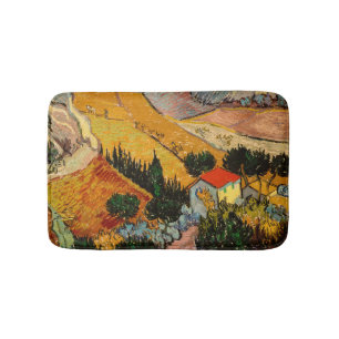 Tapete De Banheiro Vincent van Gogh - Paisagem, Casa e Plowman