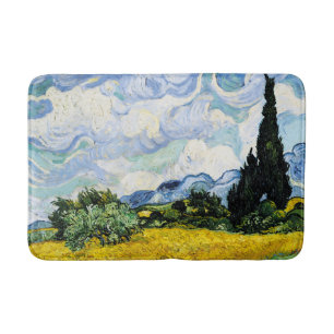 Tapete De Banheiro Vincent Van Gogh Wheat Field com Cyprestes (1889)