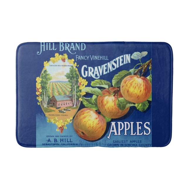 Tapete De Banheiro Vintage Apple Advertisement (Frente)