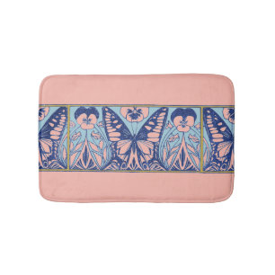 Tapete De Banheiro Vintage Art Nouveau Borboletas e Pansias