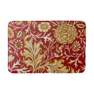 Tapete De Banheiro Vintage Arte Floral Vermelha Cherwell de William M