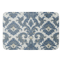 Vintage Blue e Dourado Barroco Damask