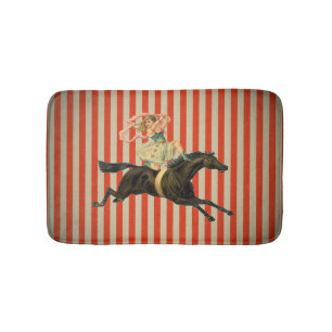 Tapete De Banheiro vintage circus acrobat e cavalo batmat