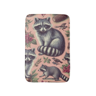 Tapete De Banheiro Vintage Cute Racoon