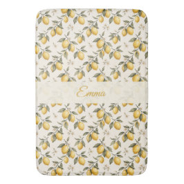 Tapete De Banheiro Vintage Flor de Limão – Cítrico Botânico Elegante